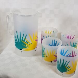 Vintage Acrylic Pitcher and Glasses
